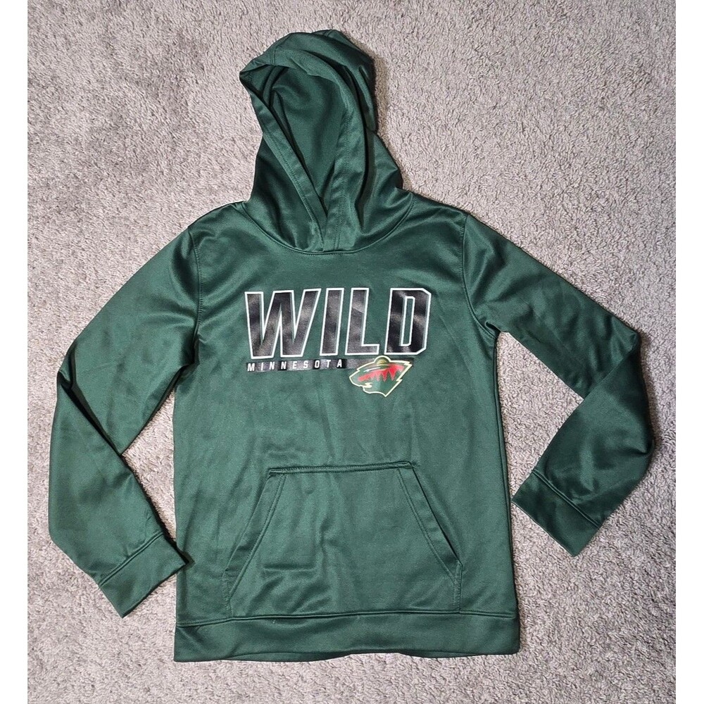 NHL Minnesota Wild Youth Hoodie Green Red Fleece Youth Size XL 16/18